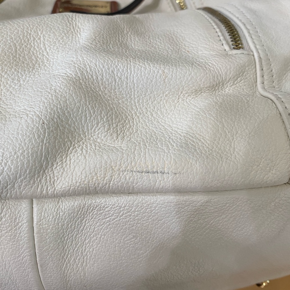 Cynthia Rowley Womens Shoulder Bag, Leather Zip Pockets Off White/Brown, X LRG - Picture 14 of 16